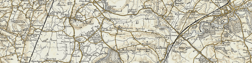 Old map of Fauls in 1902