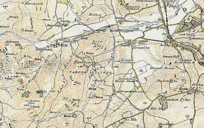 Old map of Branton Middlesteads in 1901-1903