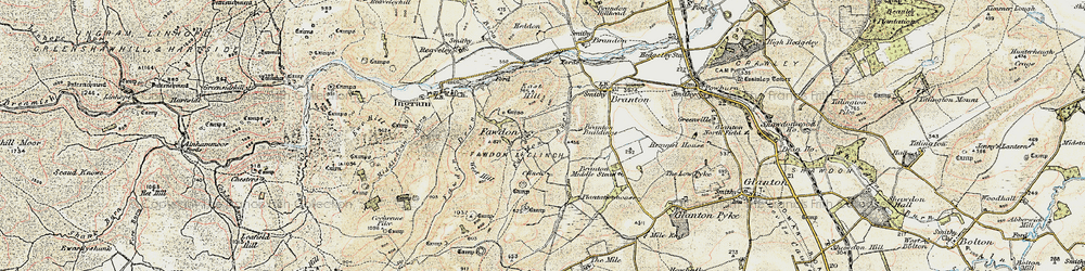 Old map of Fawdon in 1901-1903