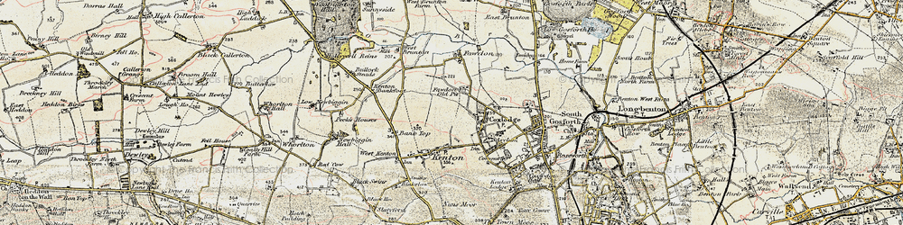 Old map of Fawdon in 1901-1903