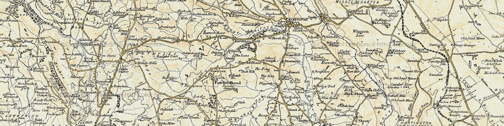 Old map of Fawfieldhead in 1902-1903