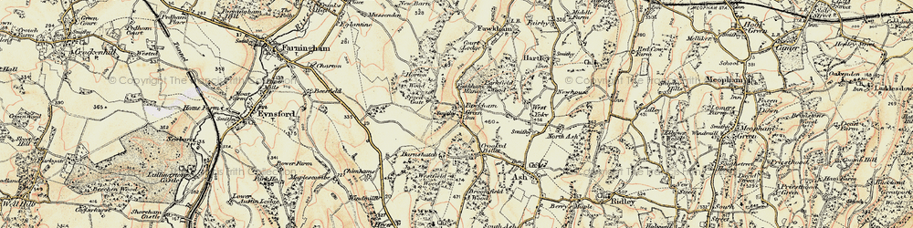 Old map of Fawkham Green in 1897-1898
