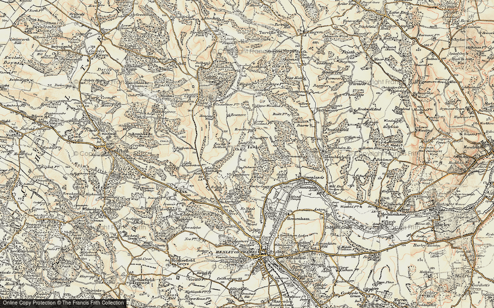 Old Map of Historic Map covering Benhams in 1897-1898