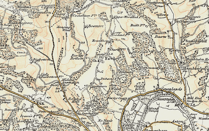 Old map of Benhams in 1897-1898