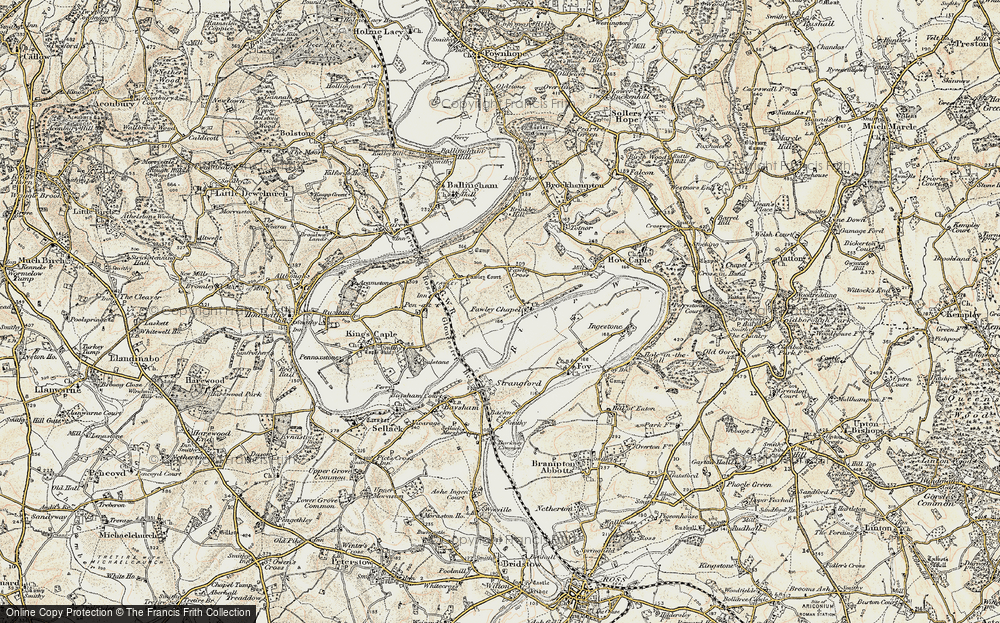 Old Map of Historic Map covering Fawley Cross in 1899-1900