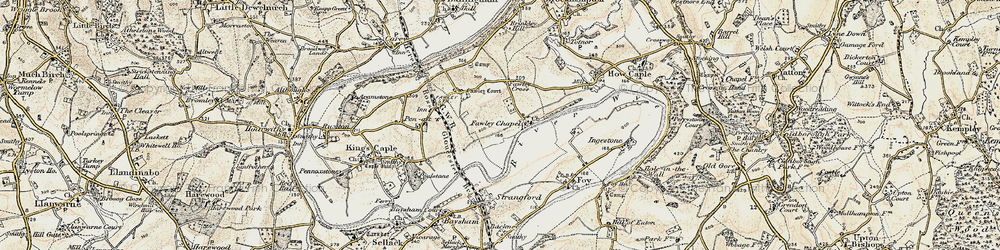 Old map of Fawley Cross in 1899-1900