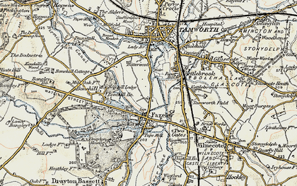Old map of Fazeley in 1901-1902
