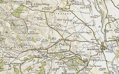 Old map of Fearby in 1903-1904