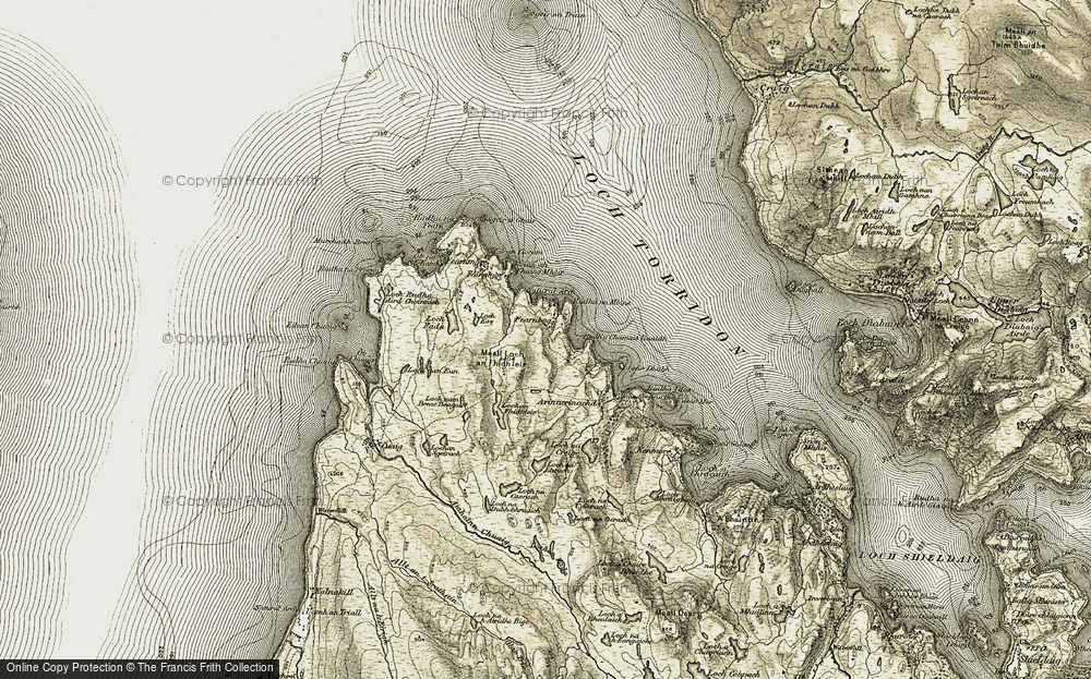 Old Map of Fearnbeg, 1908-1909 in 1908-1909