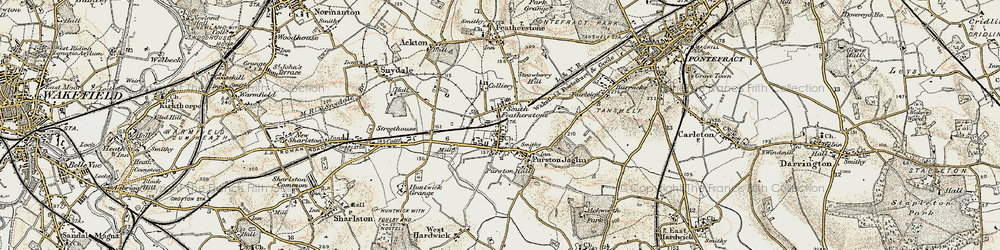 Old map of Featherstone in 1903