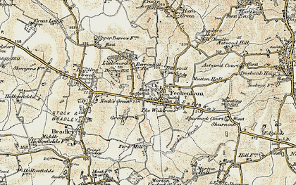 Old map of Feckenham in 1899-1902