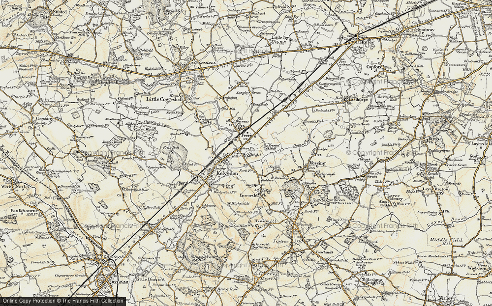 Old Map of Feering, 1898-1899 in 1898-1899