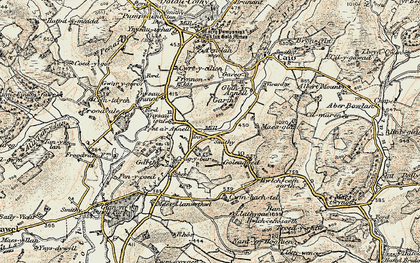 Old map of Felin Newydd in 1900-1902