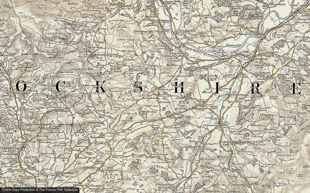 Old Map of Felin-newydd, 1900-1902 in 1900-1902