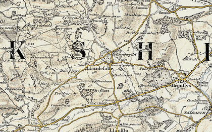 Old map of Brechfa in 1900-1902