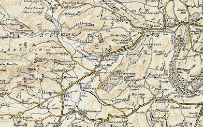 Old map of Afon Ogau in 1902-1903