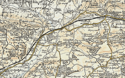 Old map of Felindre in 1899-1900