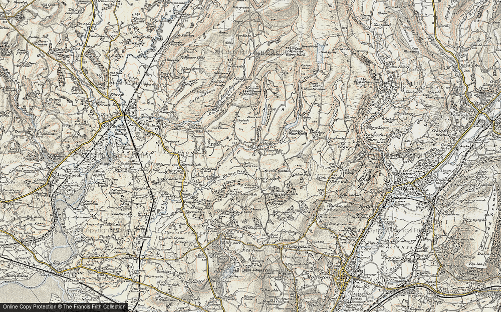 Old Map of Historic Map covering Ysgiach in 1900-1901