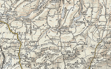 Old map of Twyn in 1900-1901