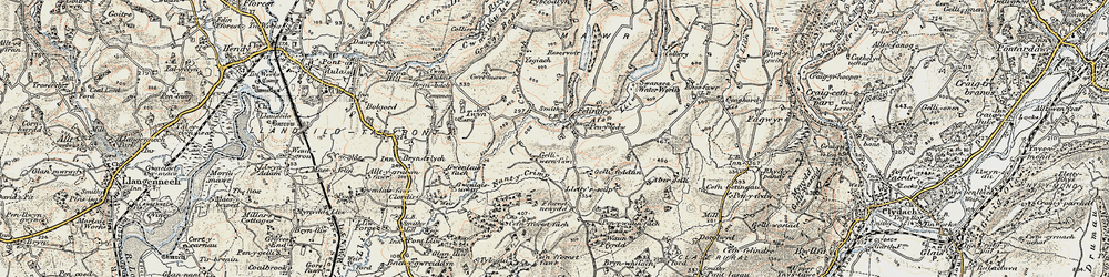 Old map of Twyn in 1900-1901