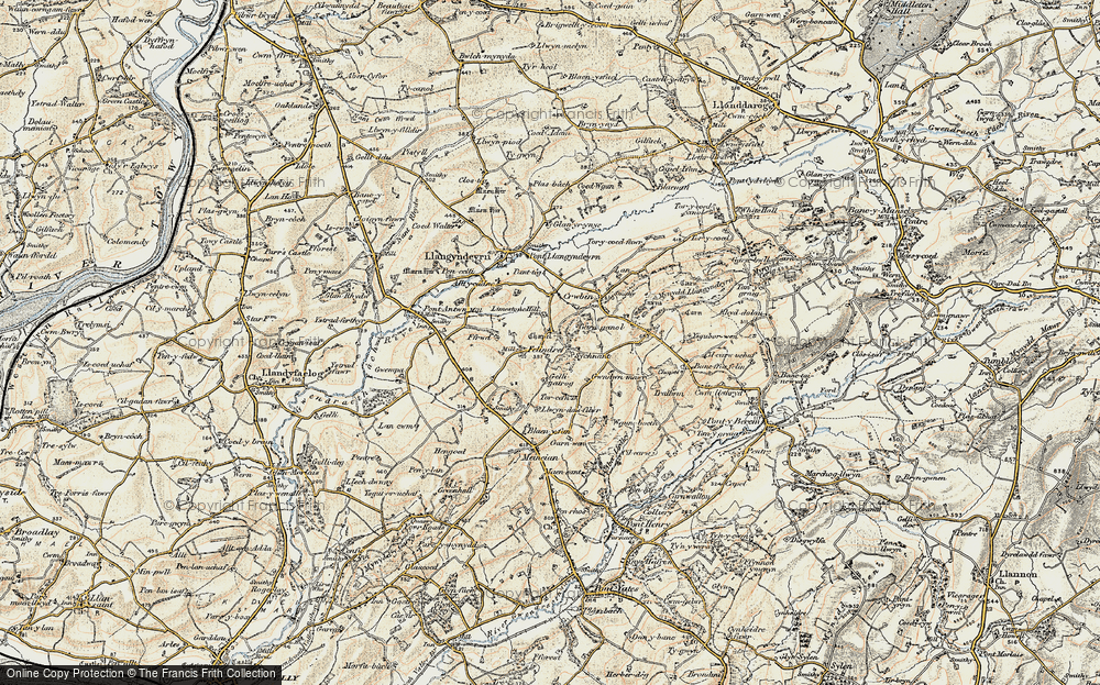 Old Map of Felindre, 1901 in 1901