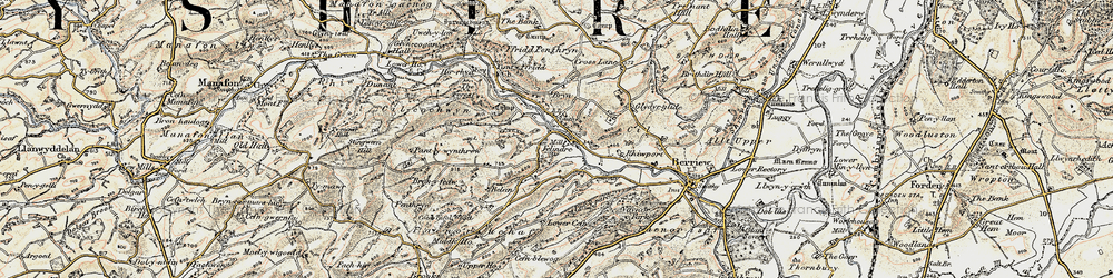Old map of Lower Cefn in 1902-1903