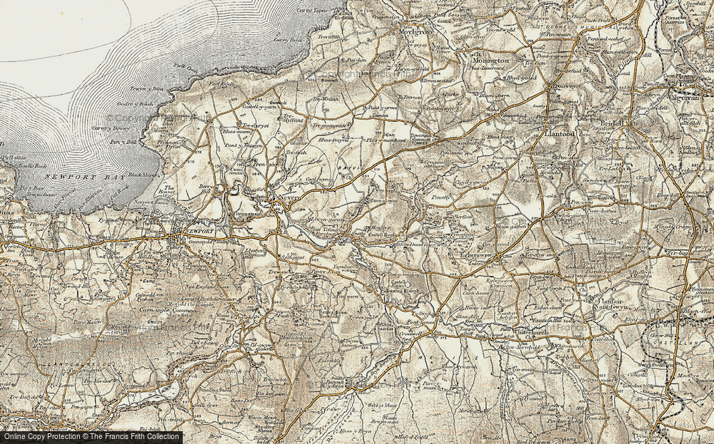 Old Map of Historic Map covering Berllan in 1901