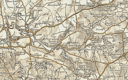 Old map of Berllan in 1901