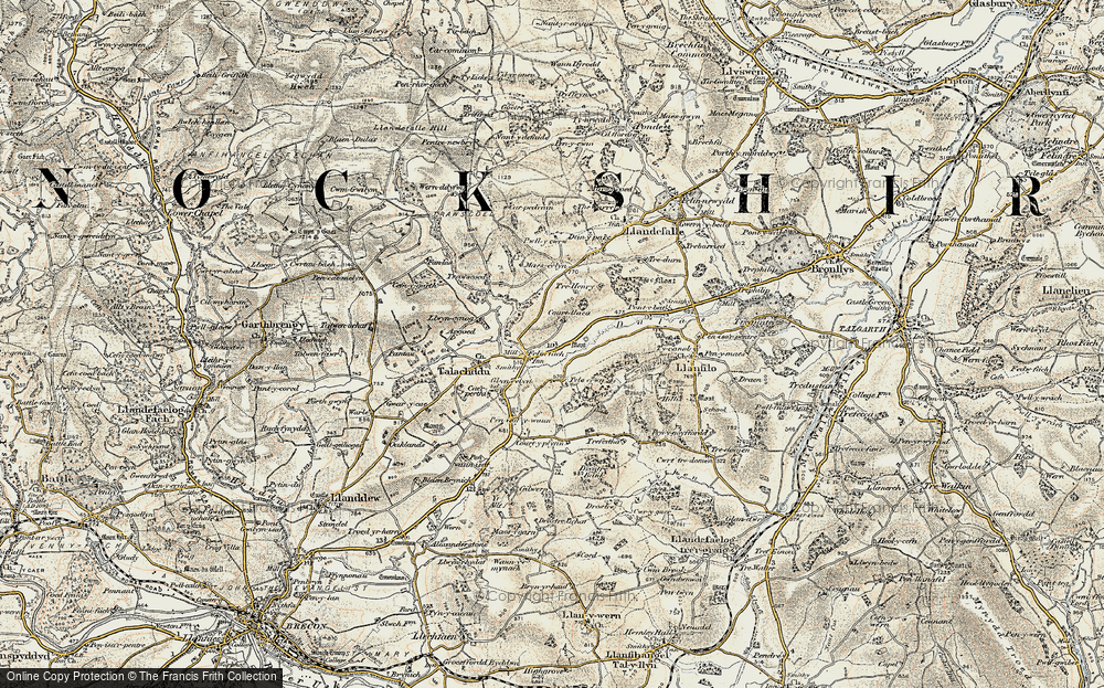 Old Map of Felinfach, 1900-1901 in 1900-1901