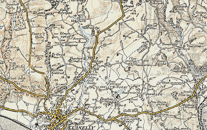Old map of Felinfoel in 1900-1901