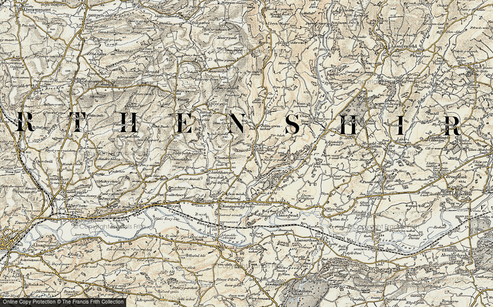 Old Map of Felingwmisaf, 1901 in 1901