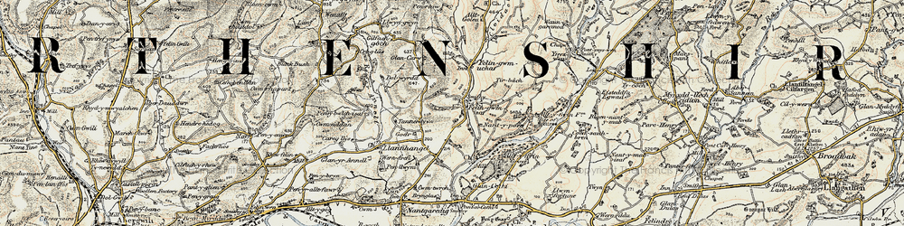 Old map of Felingwmisaf in 1901