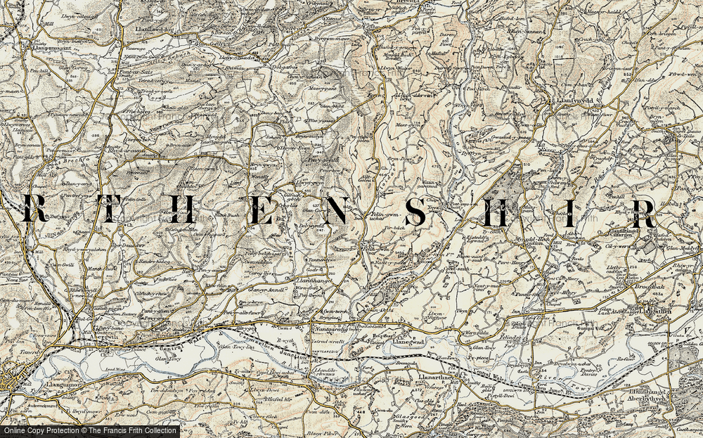 Old Map of Historic Map covering Ynyswen in 1901