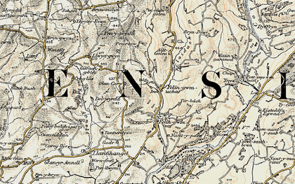 Old map of Yspitty Ifan in 1901