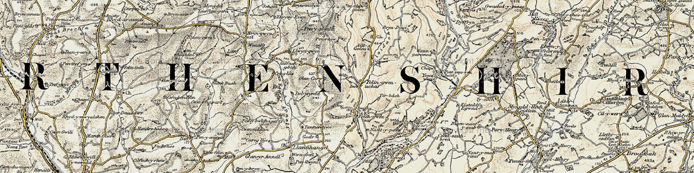 Old map of Yspitty Ifan in 1901