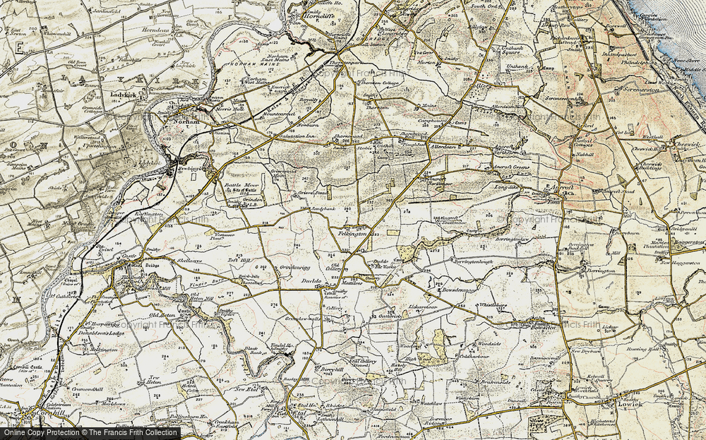 Old Map of Historic Map covering Bowsden Moor in 1901-1903