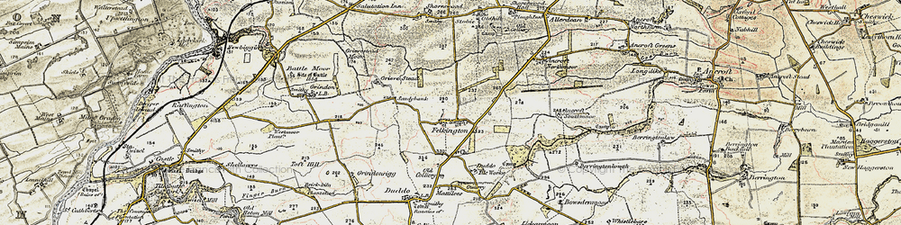 Old map of Lickar Moor in 1901-1903