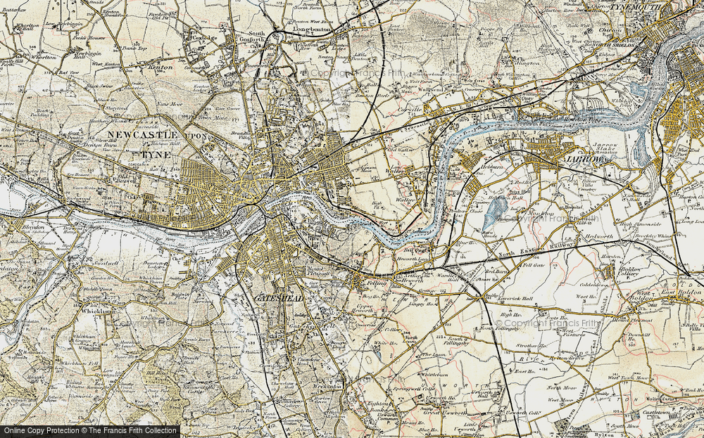 Old Map of Felling Shore, 1901-1904 in 1901-1904