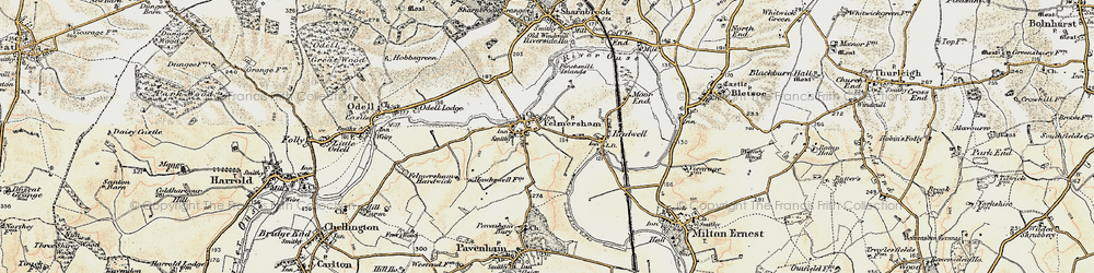 Old map of Felmersham in 1898-1901