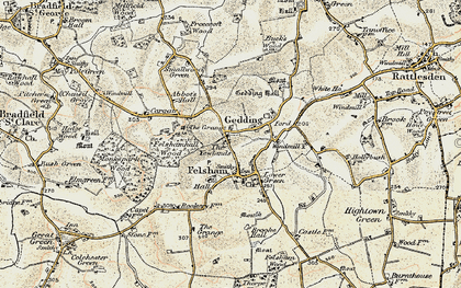 Old map of Felsham in 1899-1901