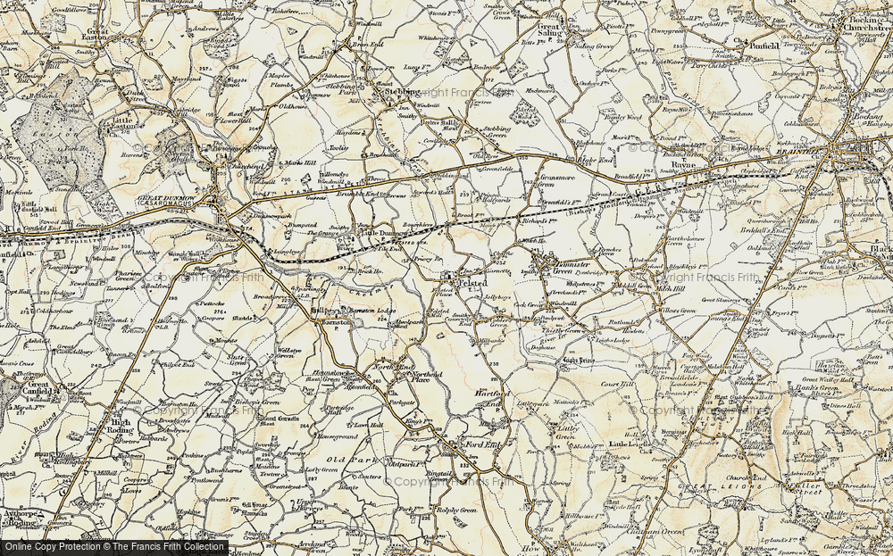 Old Map of Felsted, 1898-1899 in 1898-1899