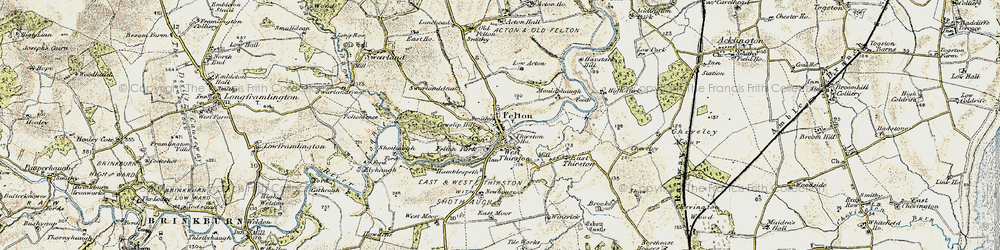 Old map of Felton in 1901-1903