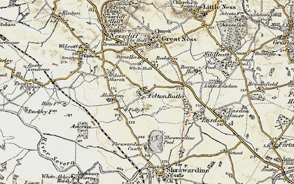 Old map of Felton Butler in 1902