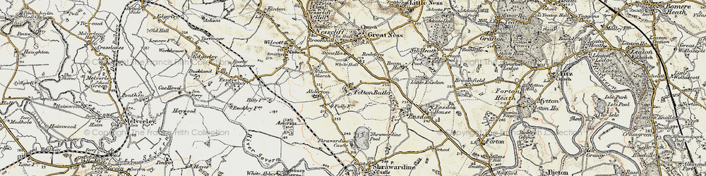 Old map of Felton Butler in 1902