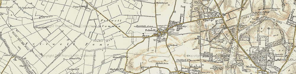 Old map of Feltwell in 1901