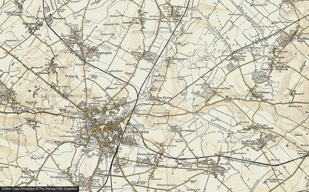 Old Map of Fen Ditton, 1899-1901 in 1899-1901