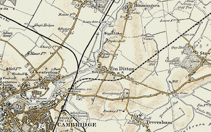 Old map of Biggin Abbey in 1899-1901