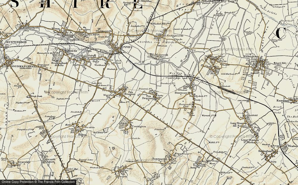 Old Map of Fen Drayton, 1901 in 1901