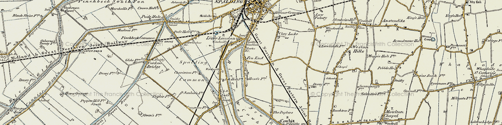 Old map of Fen End in 1901-1903