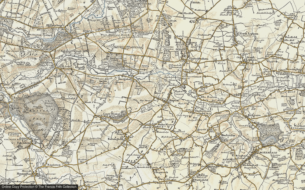 Old Map of Fen Street, 1901 in 1901
